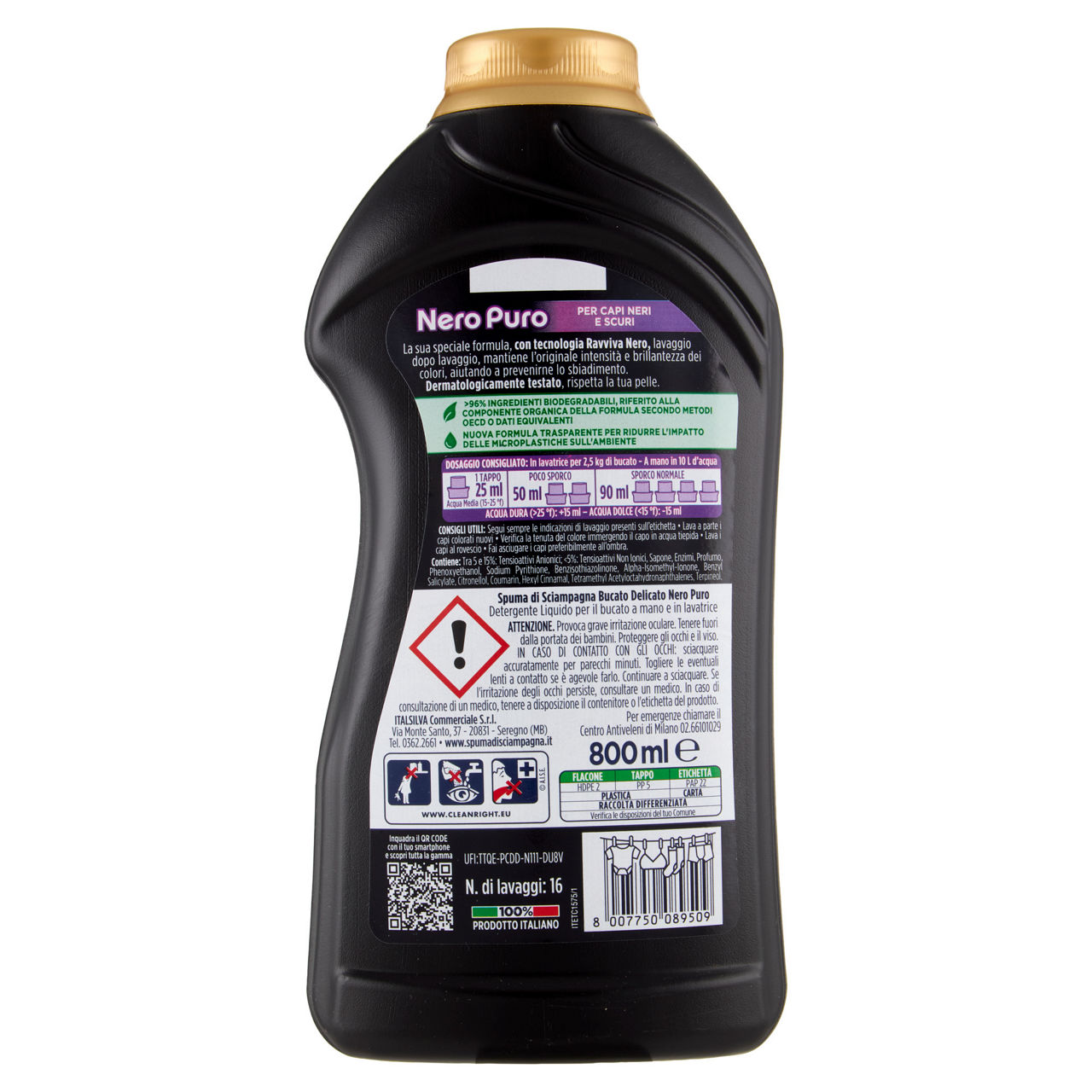 Detersivo liquido delicati spuma di sciampagna igienizzante nero puro 16lv l 0,8 - Immagine 31