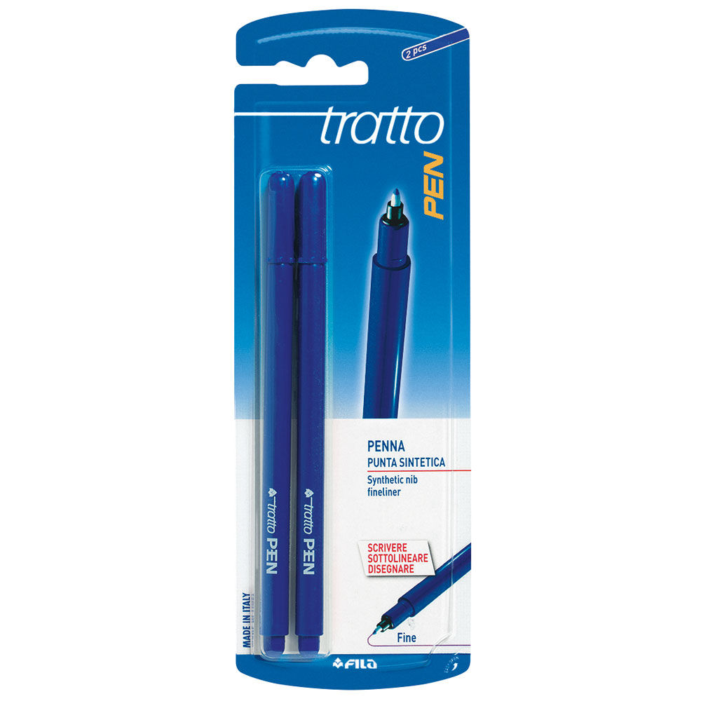 2 penne punta sintetica blu