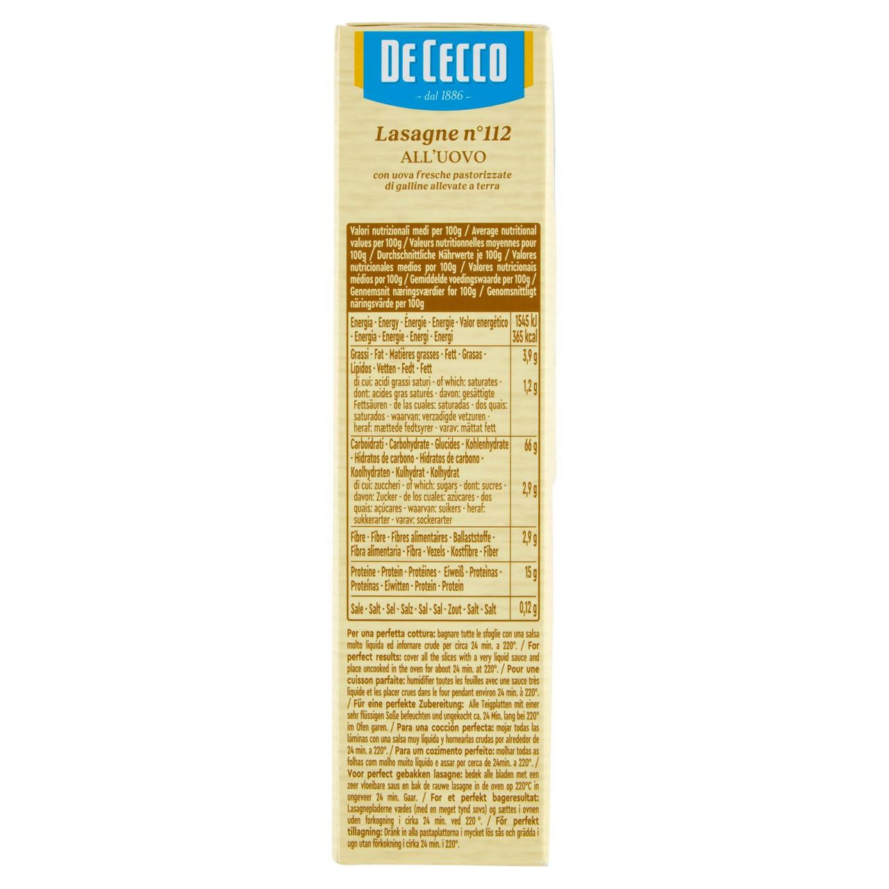 Pasta uovo lasagna de cecco n112 scatola gr.500 - Immagine 41