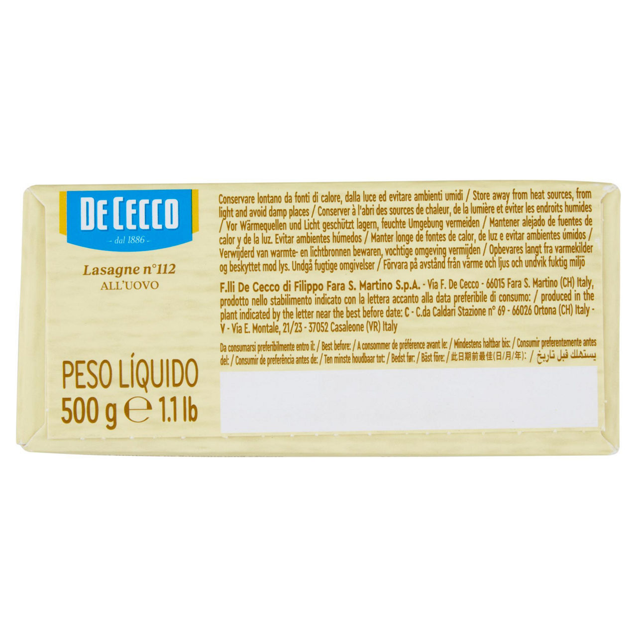 Pasta uovo lasagna de cecco n112 scatola gr.500 - Immagine 11