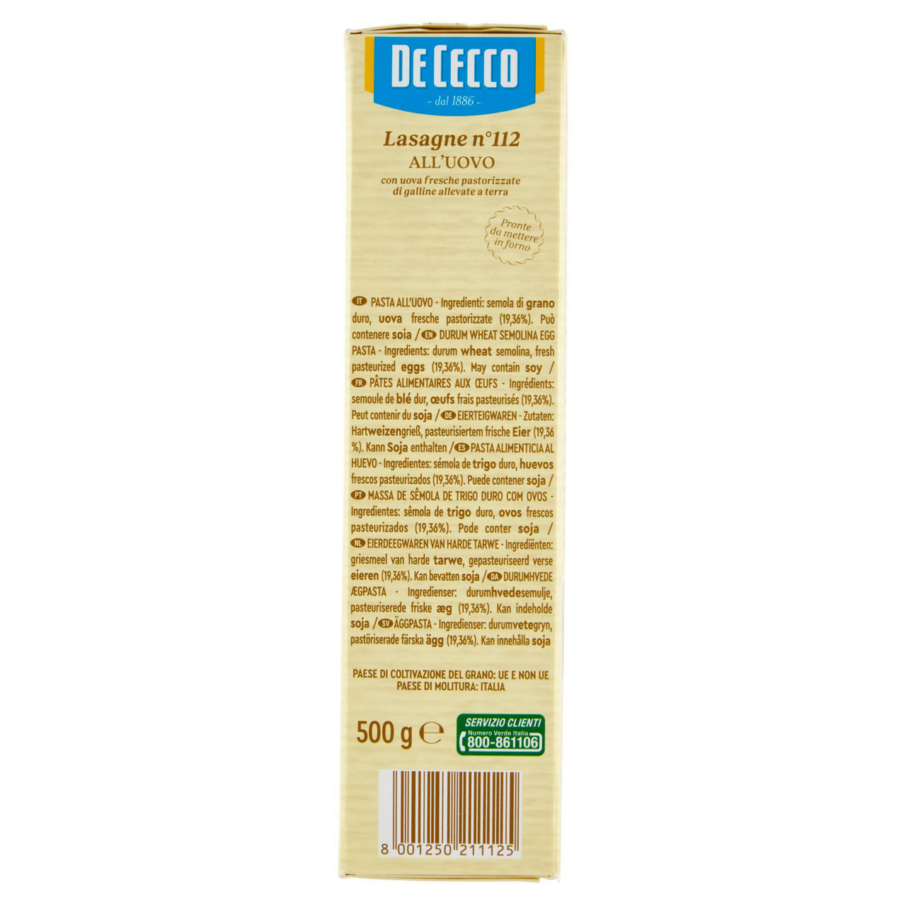 Pasta uovo lasagna de cecco n112 scatola gr.500 - Immagine 51