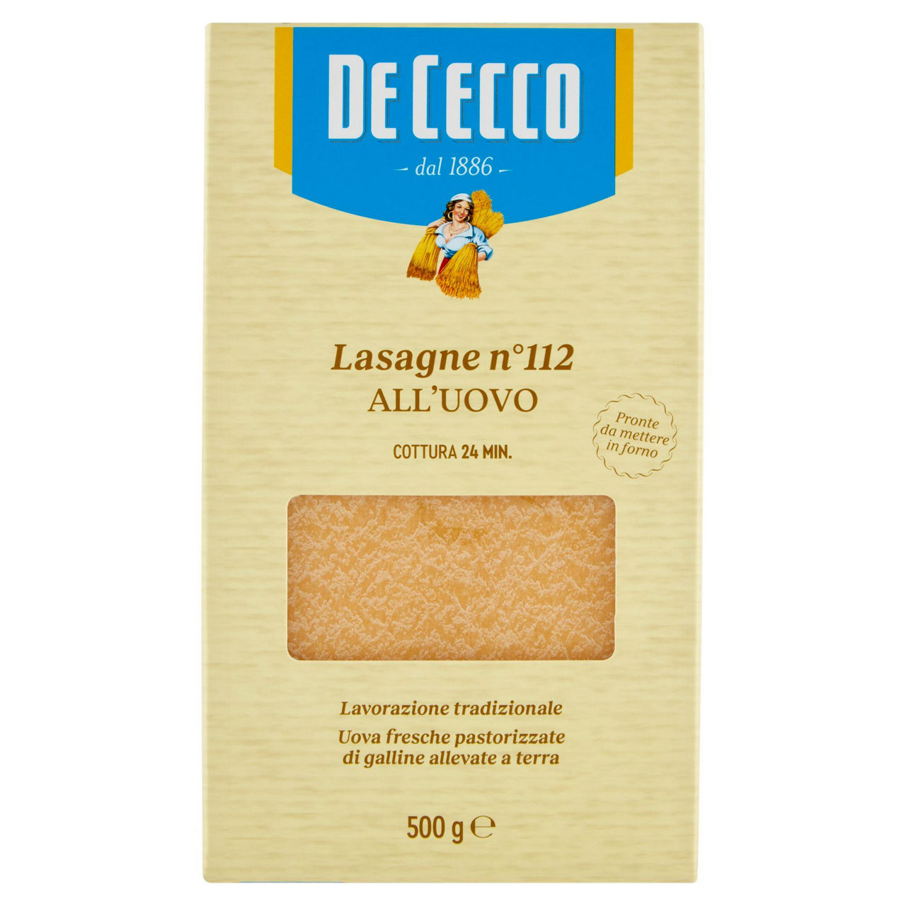 Pasta uovo lasagna de cecco n112 scatola gr.500 - Immagine 01