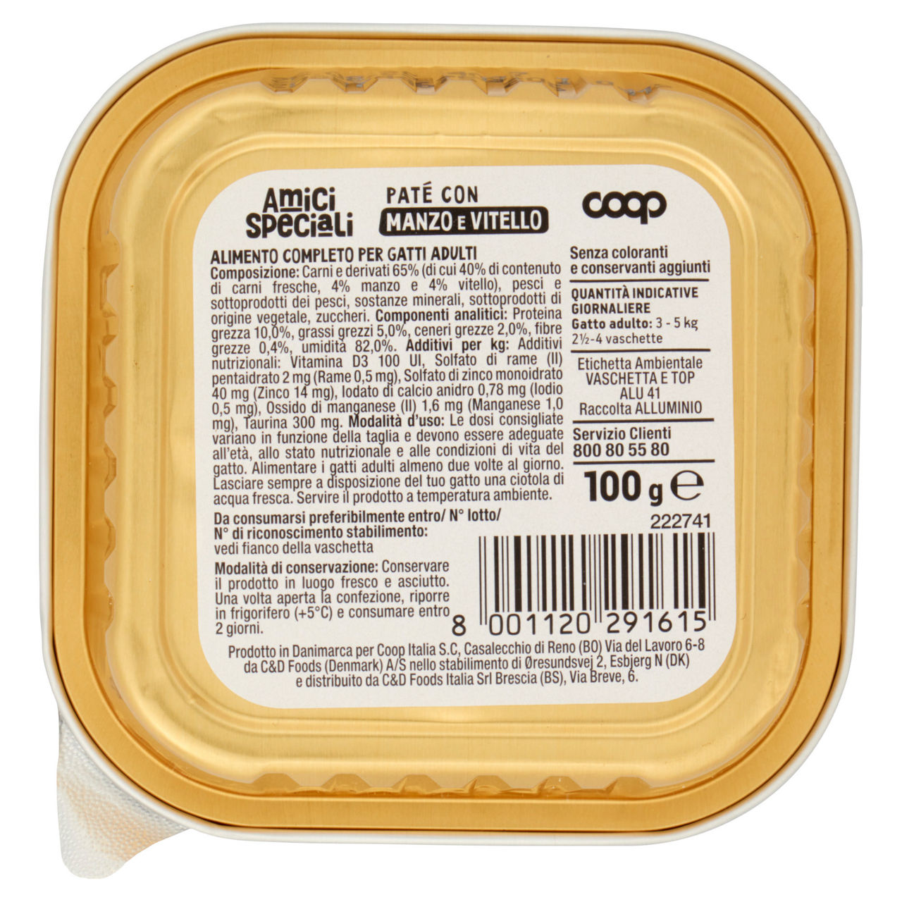 Pate per gatto manzo/vitello amici speciali coop vaschetta 100g - Immagine 11
