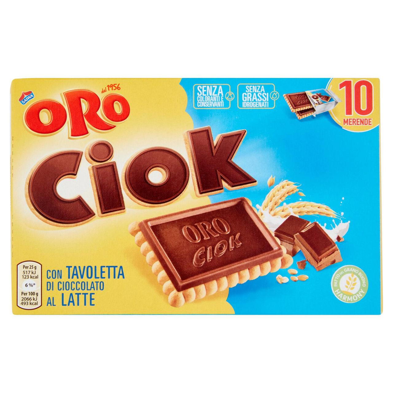 Biscotto con tavoletta di cioccolato al latte 10 monoporzioni x 25 gr - Immagine 01