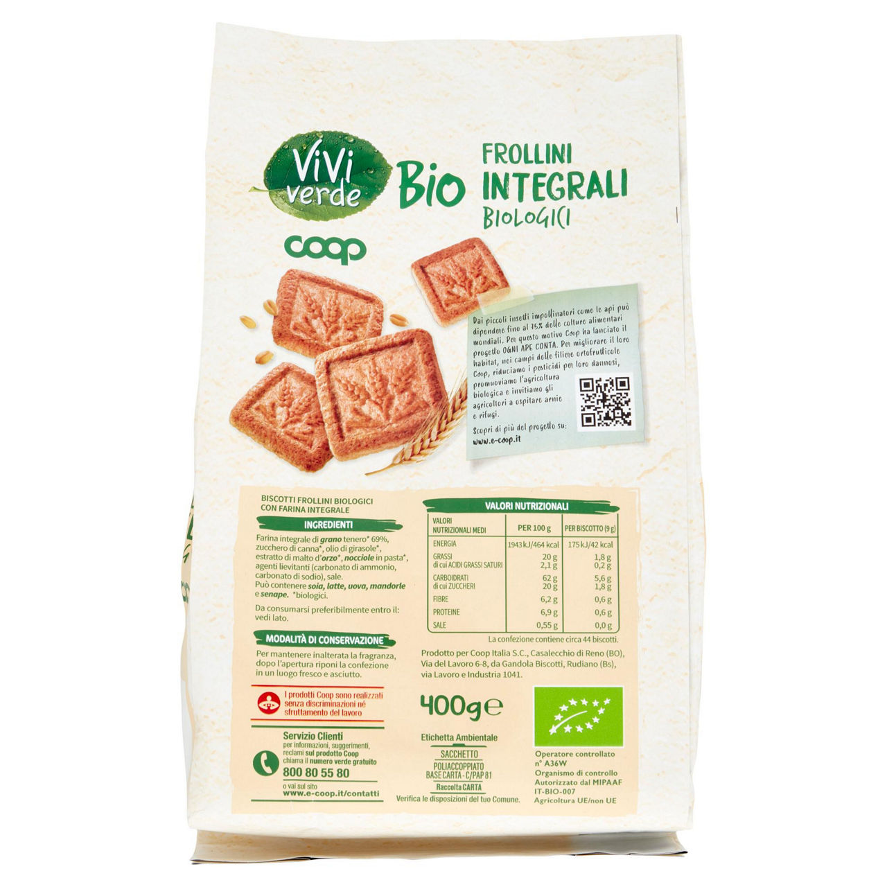 Biscotti frollini integrali bio 400 gr - Immagine 11