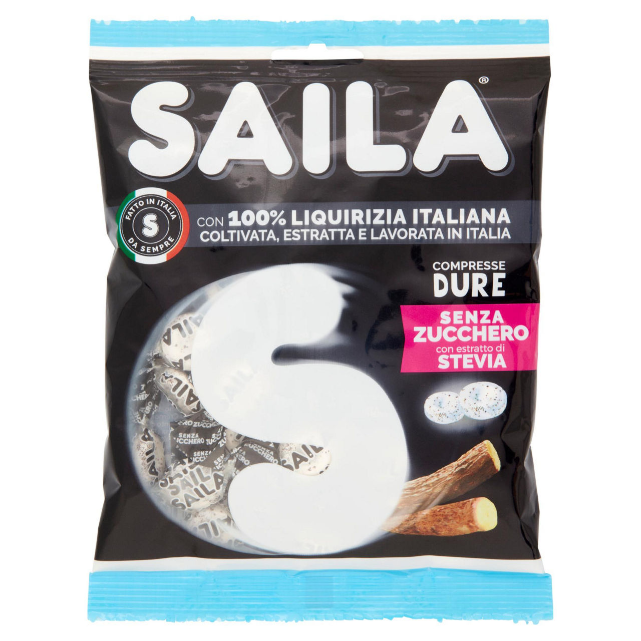 Caramelle dure alla liquirizia senza zucchero 75 gr - Immagine 01