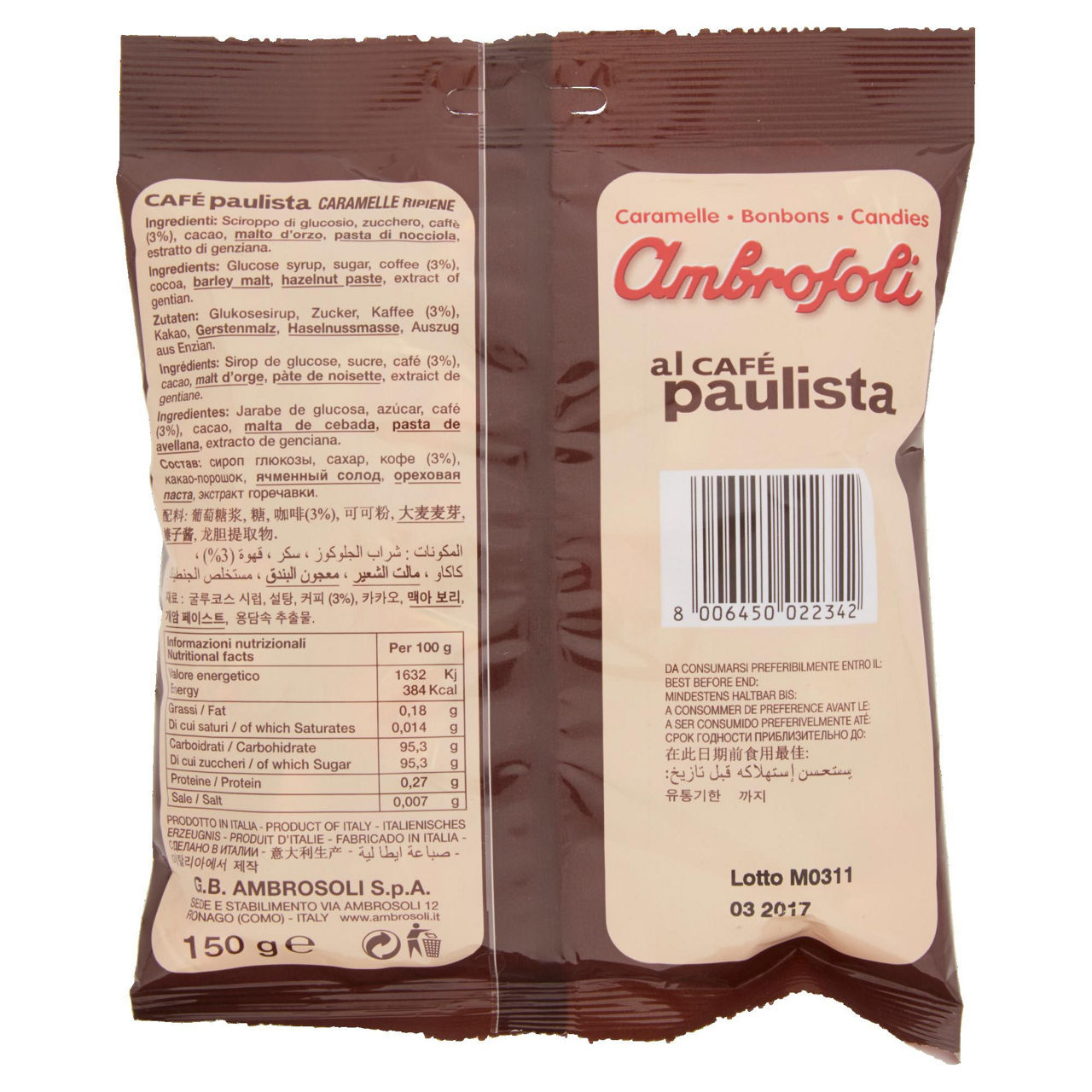 Caramelle ripiene al caffè Paulista 150 gr - Immagine 11