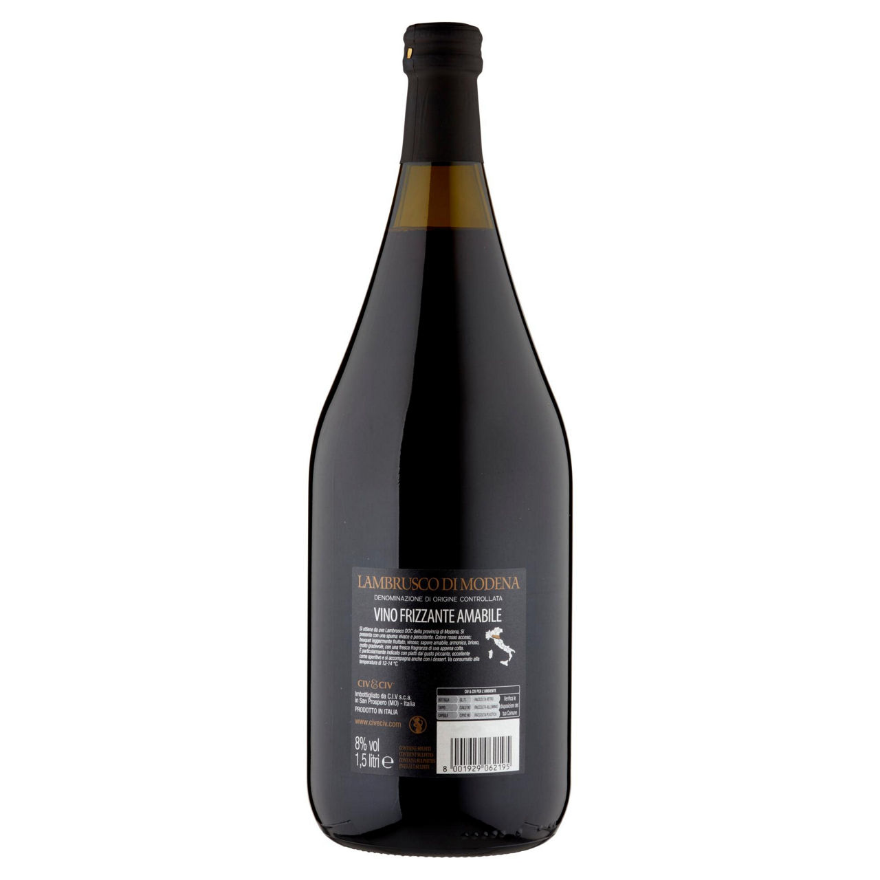 Vino rosso Lambrusco di Modena DOC amabile 1,5 lt - Immagine 21