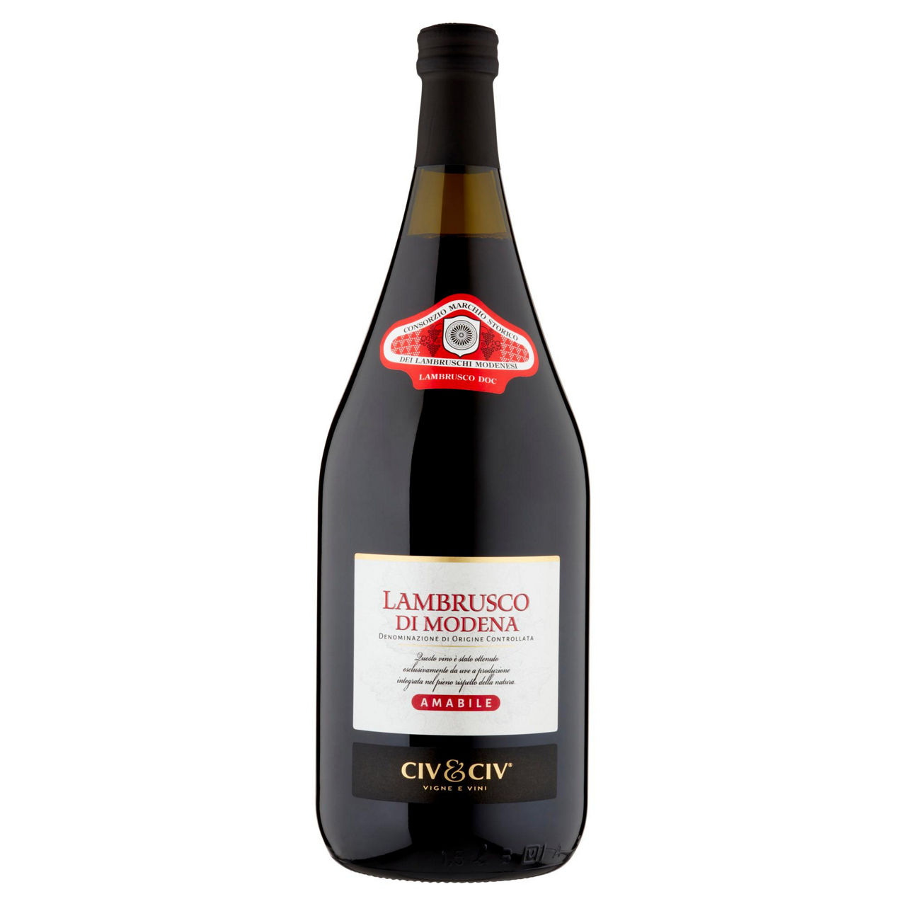 Vino rosso Lambrusco di Modena DOC amabile 1,5 lt - Immagine 01