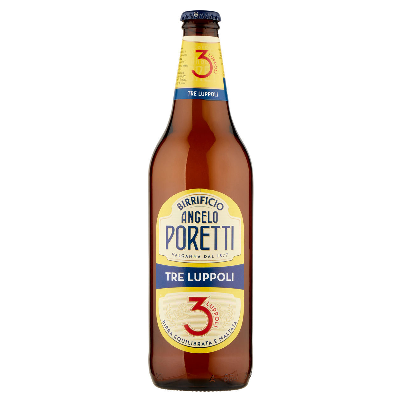 Birra Poretti 3 luppoli in bottiglia 660 ml