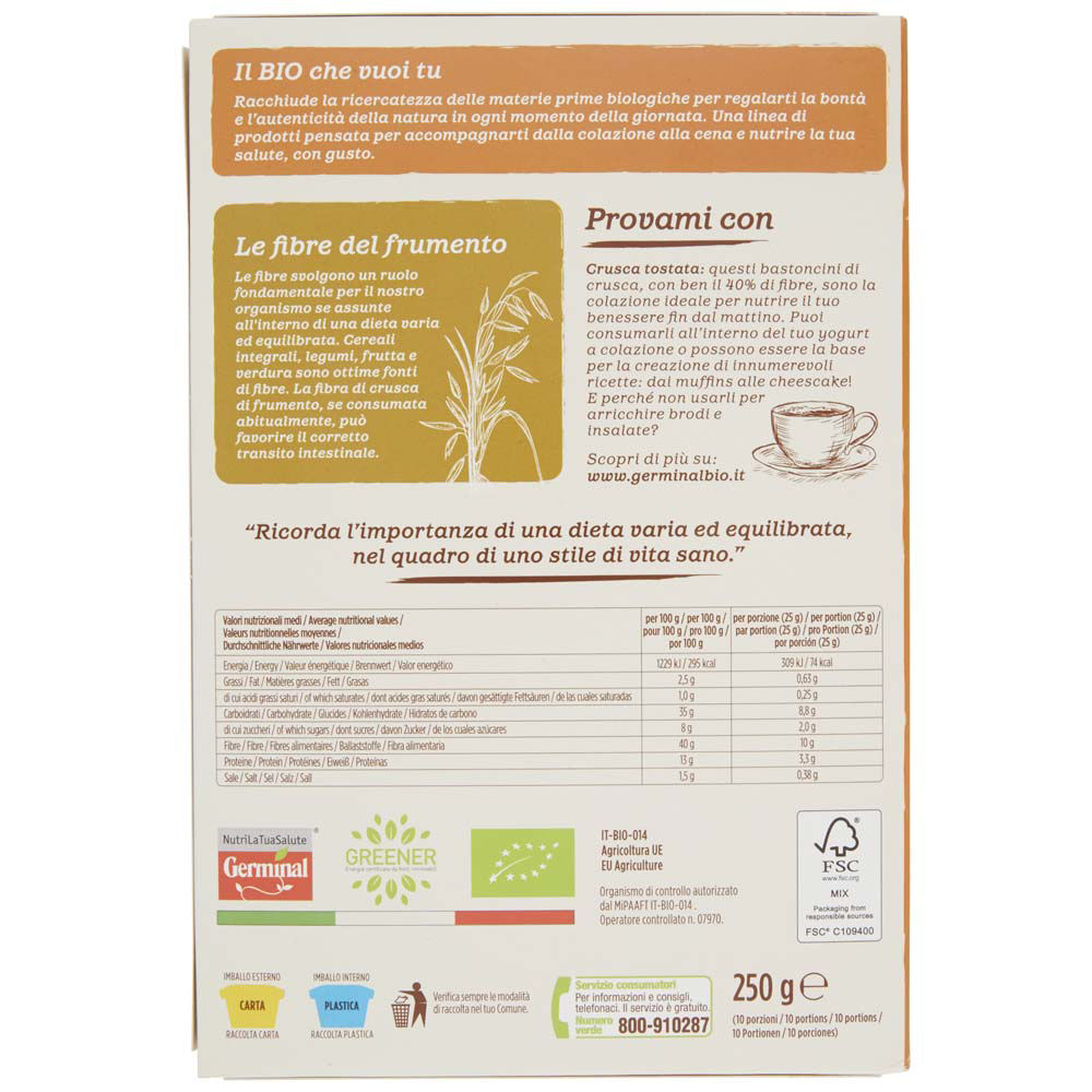 Bastoncini di crusca tostata bio 250 gr - Immagine 21