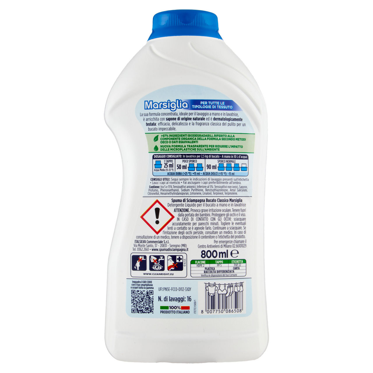 Detersivo liquido indumenti delicati spuma di sciampagna marsiglia 16lv l 0,800 - Immagine 31