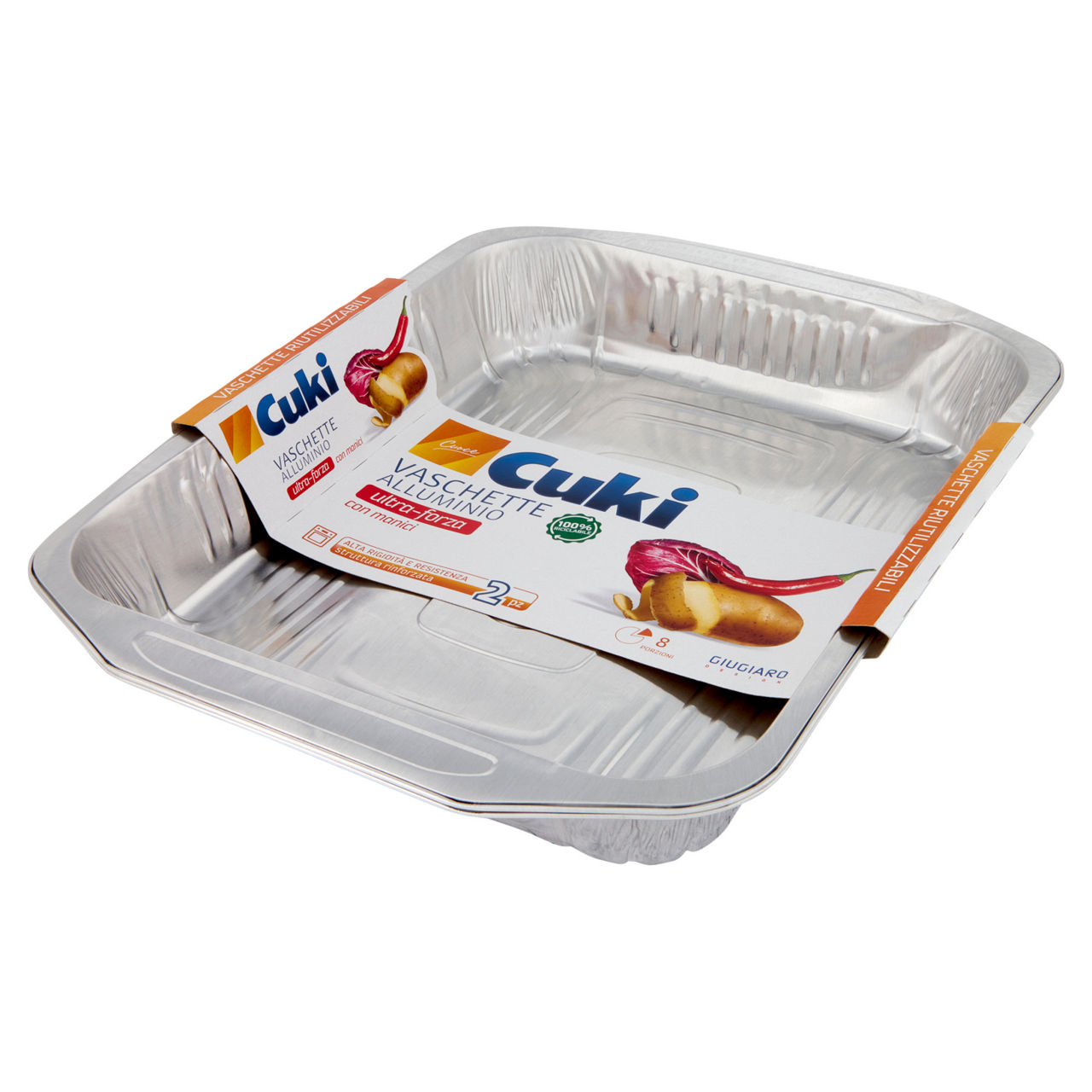 Vaschette in alluminio con manici 8 porzioni 2 pz - Immagine 61
