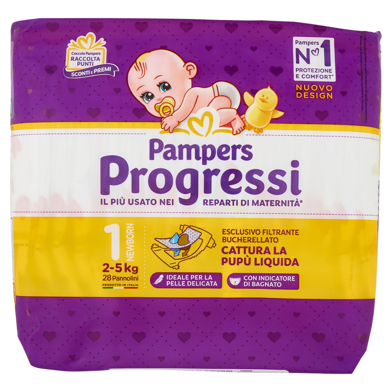 Pannolini pampers progressi newborn taglia 1 kg.2-5 cello pz.28 - Immagine 01