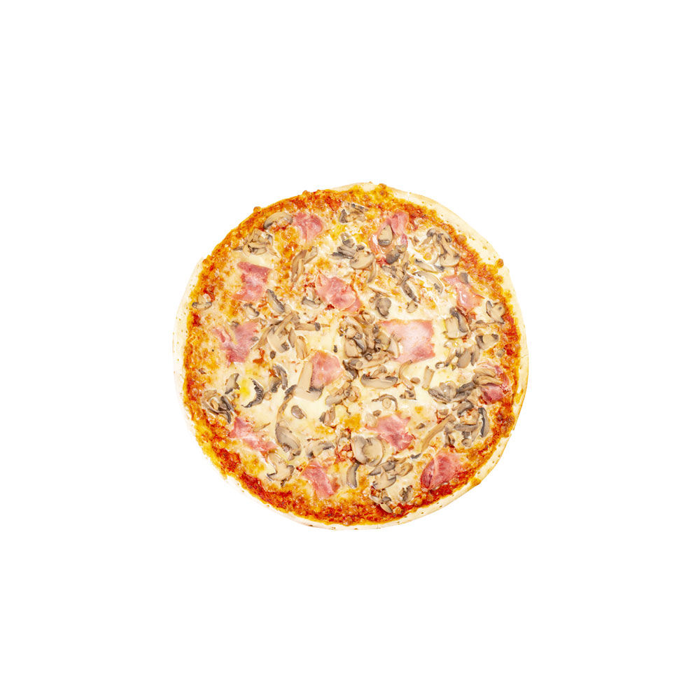 Pizza prosciutto e funghi a spicchi