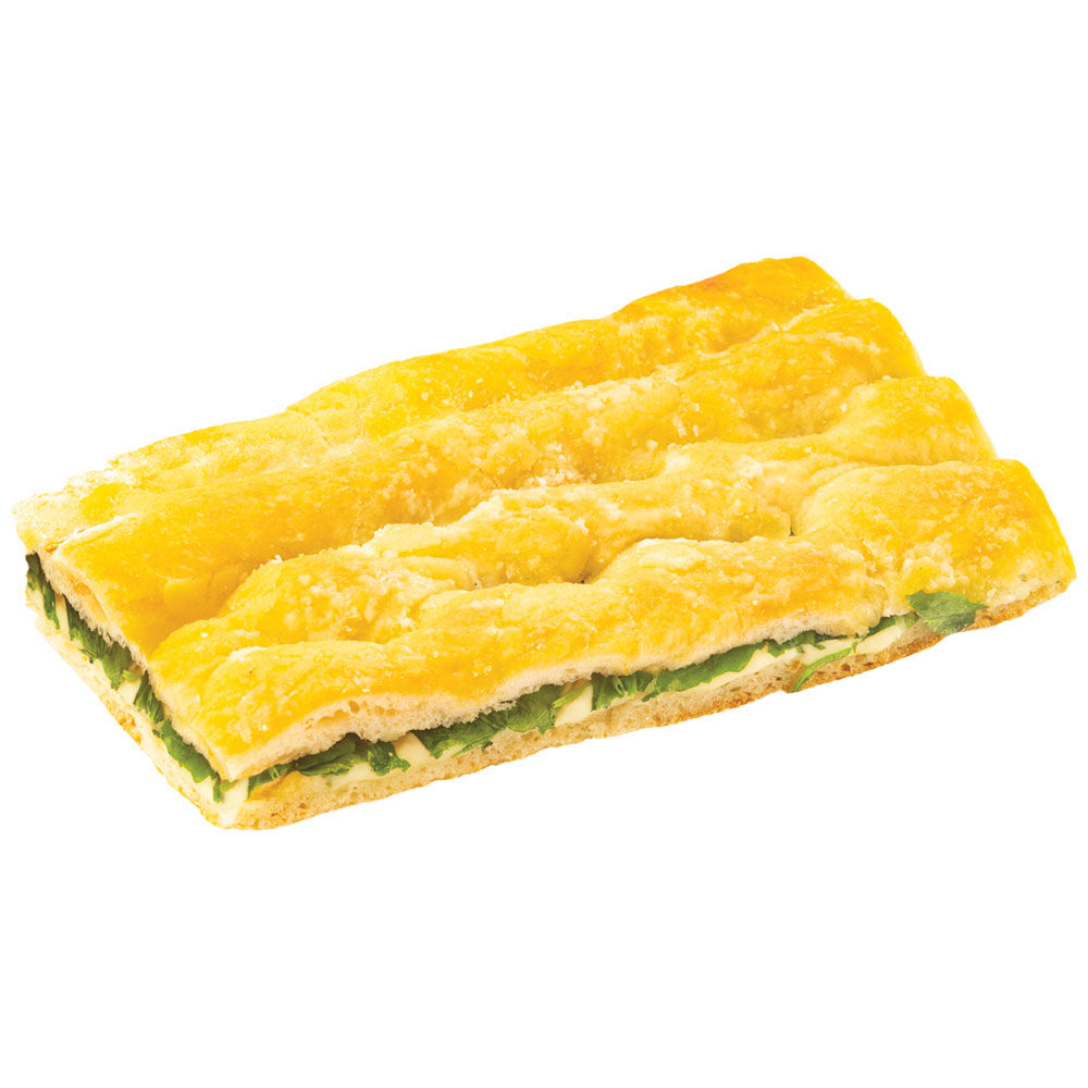 Schiacciata farcita con rucola e stracchino