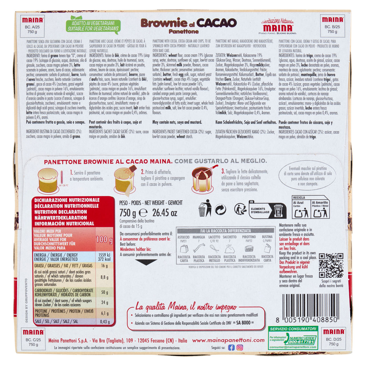 Panettone Brownie al cacao Libnea 750 gr - Immagine 51