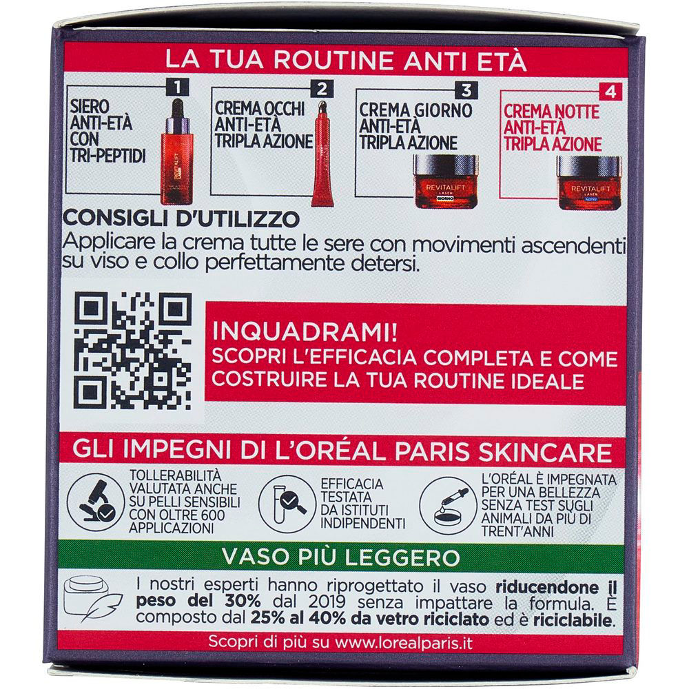 Crema viso notte Laser tripla azione anti età 50 ml - Immagine 11