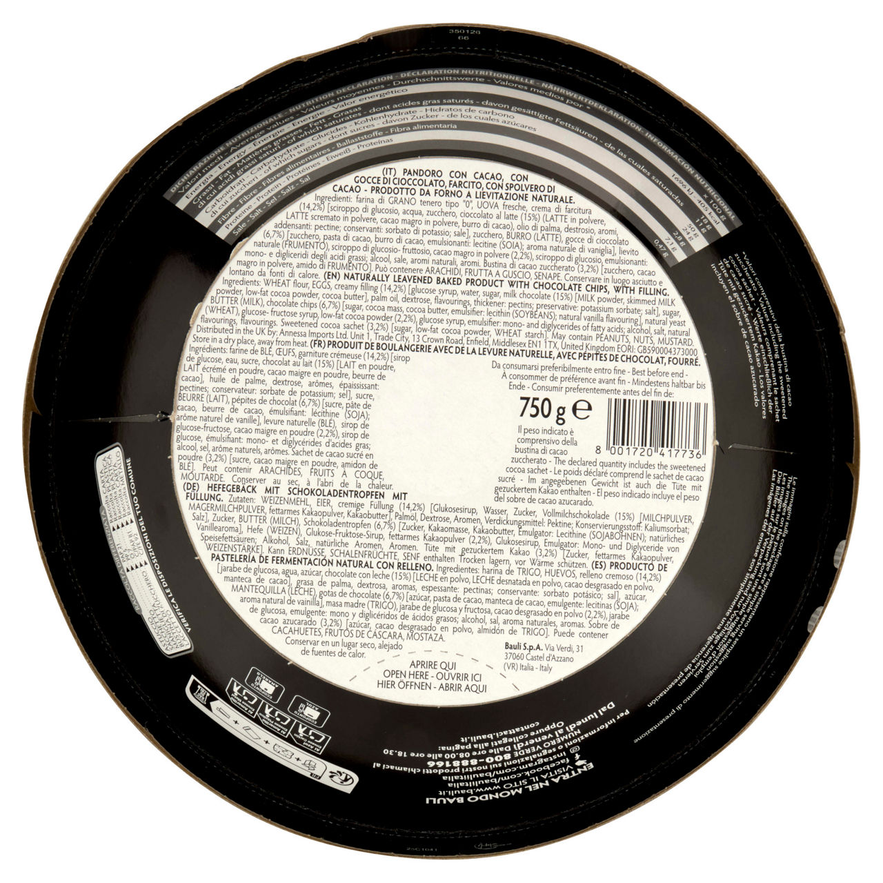 Pandoro con gocce e crema al cioccolato 750 gr - Immagine 51