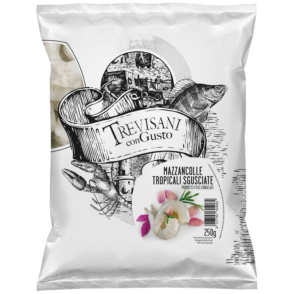 Mazzancolle tropicali sgusciate e congelate 250 gr