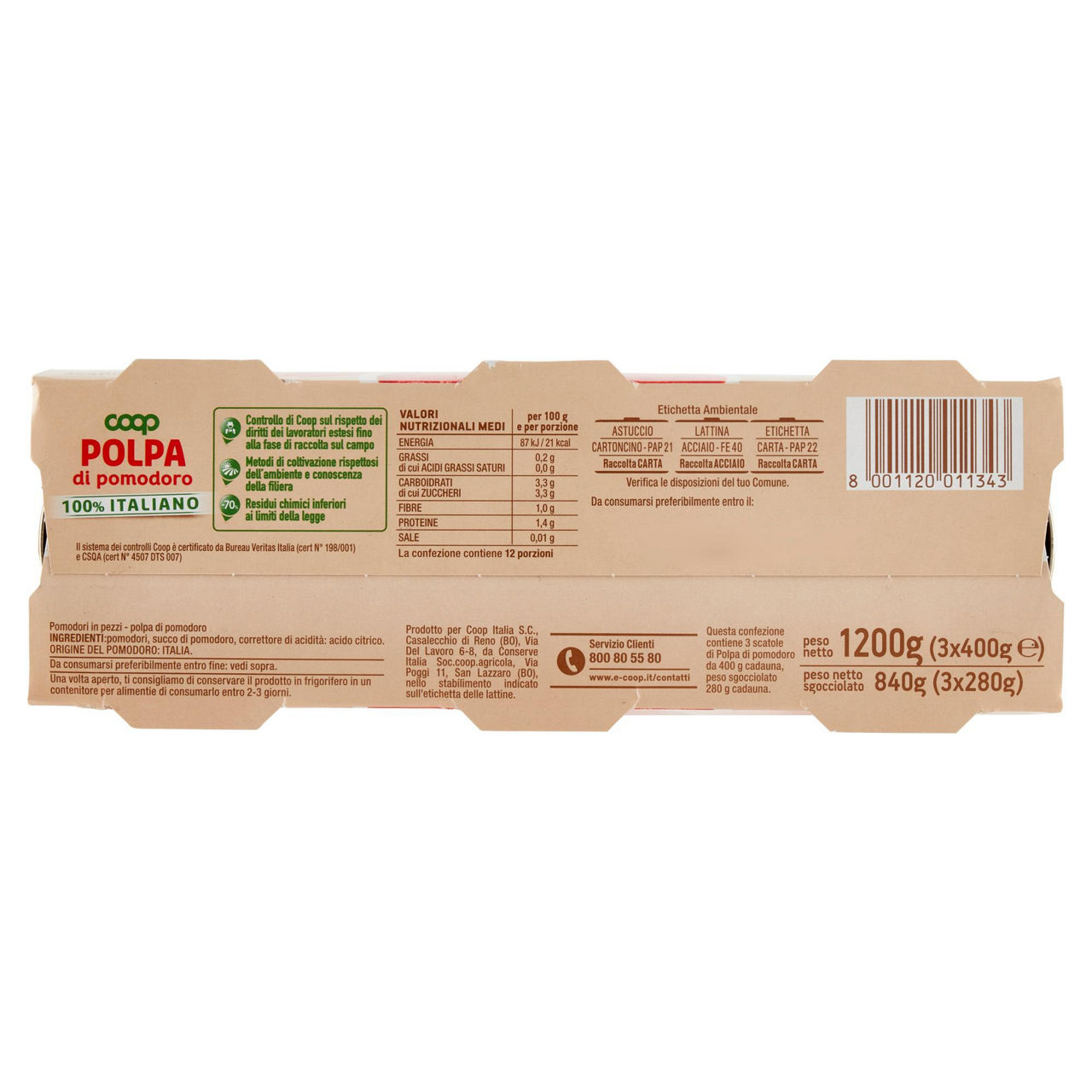 Polpa di pomodoro origine coop cluster g.400x3 - Immagine 271