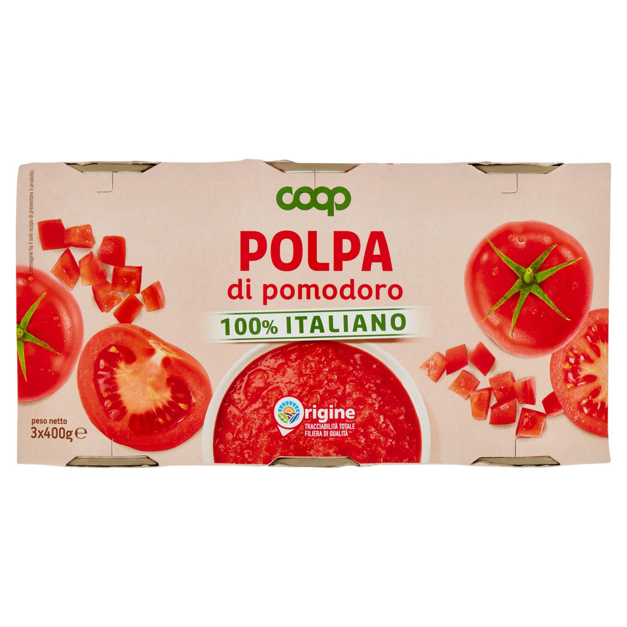 Polpa di pomodoro origine coop cluster g.400x3 - Immagine 01