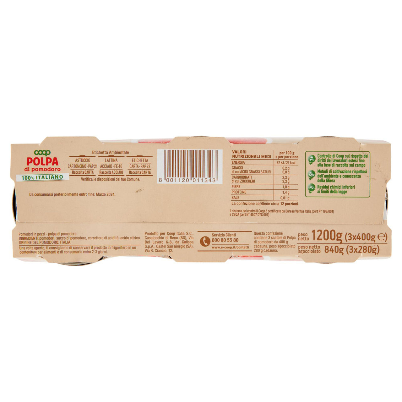 Polpa di pomodoro origine coop cluster g.400x3 - Immagine 261