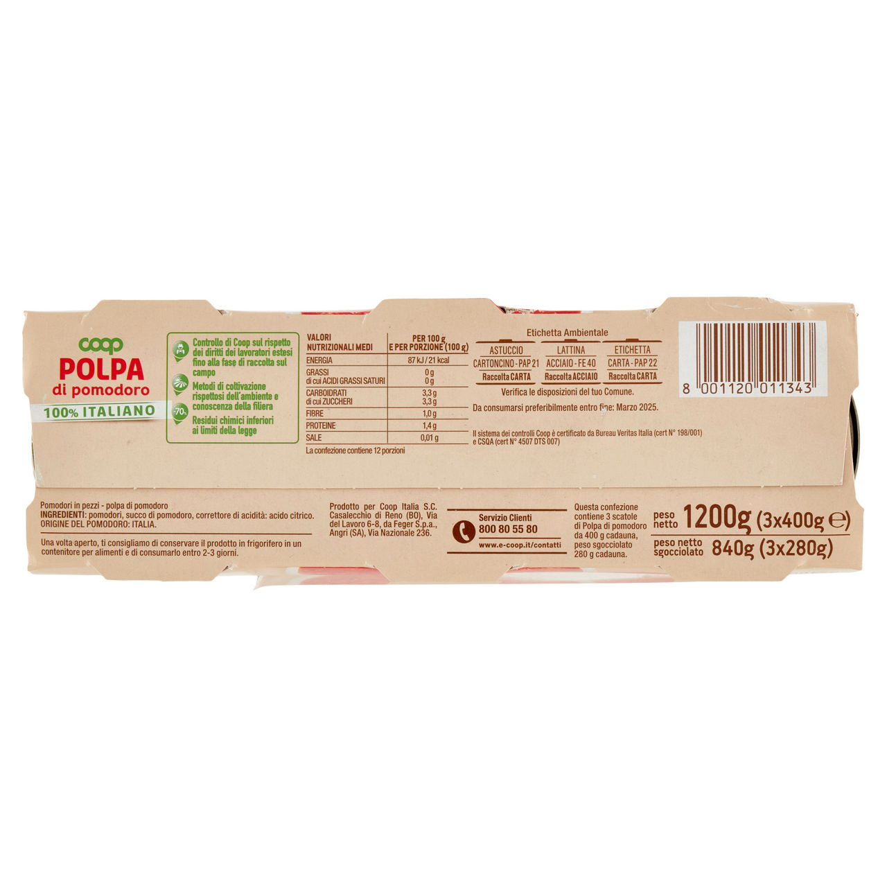 Polpa di pomodoro origine coop cluster g.400x3 - Immagine 251