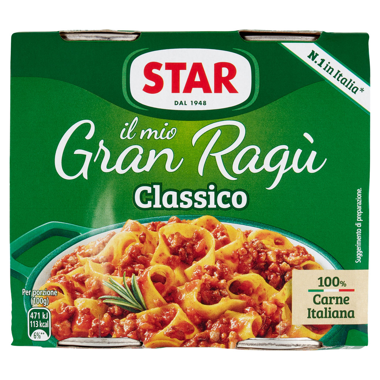 Gran Ragù di carne classico in lattina 2 pz x 180 gr - Immagine 01