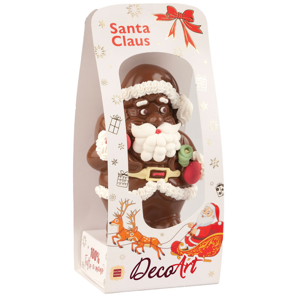 Santa Claus al latte e cacao decorato in zucchero 200 gr