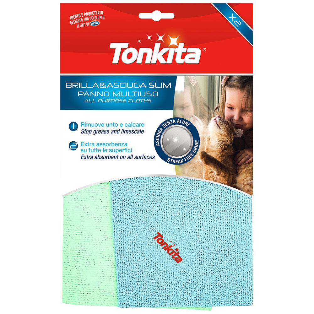 Panno multiuso Brilla & Asciuga Slim 2 pz