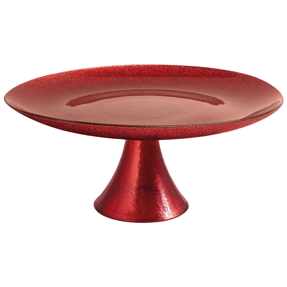 Alzata in vetro colore rosso 28 cm