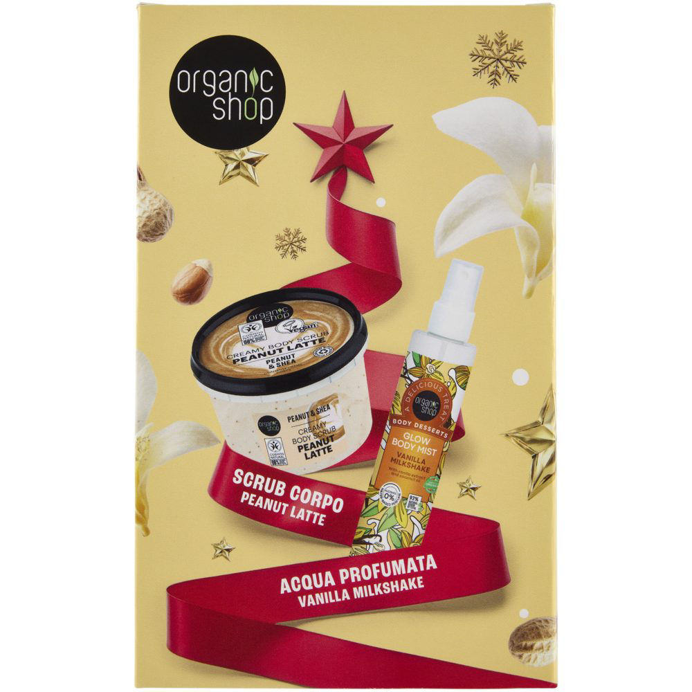 Confezione regalo scrub peanut latte e acqua profumata vaniglia 1 pz