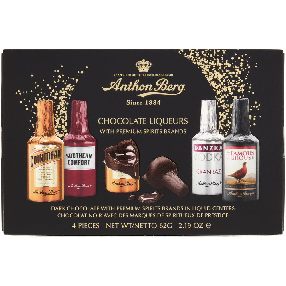 Cioccolatini ripieni di liquori assortiti 4 pz 62 gr