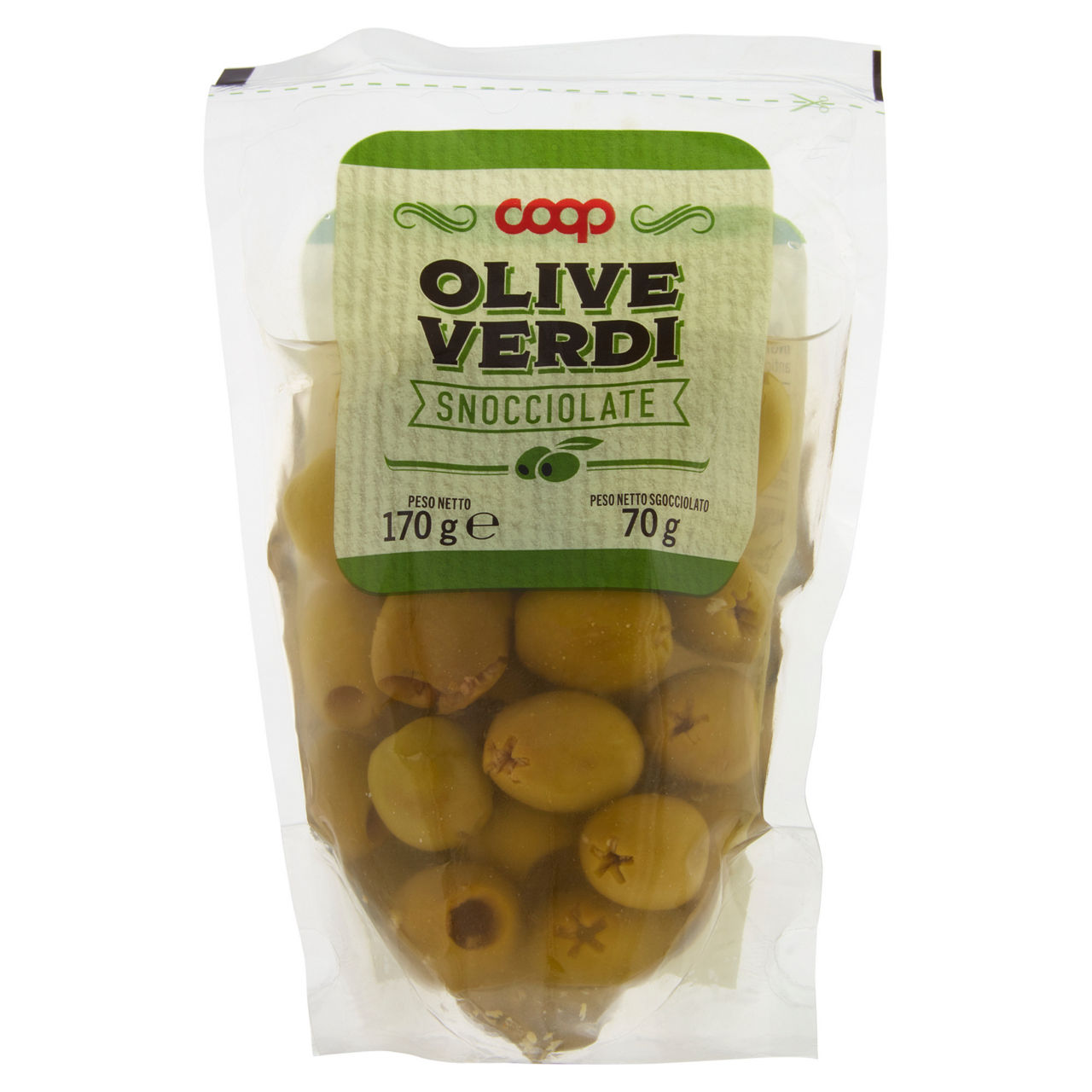 Olive verdi coop snocciolate busta g 70
