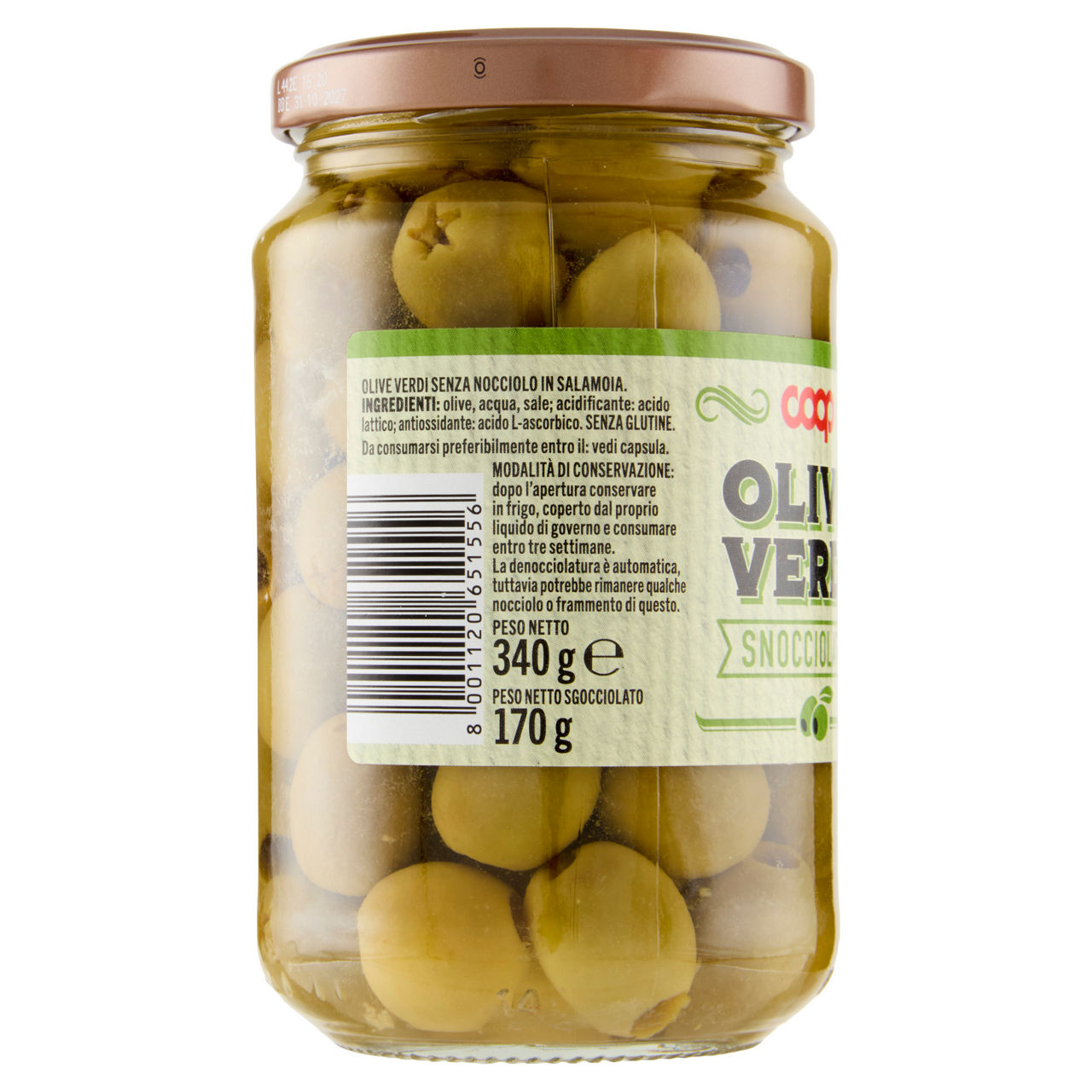 Olive verdi coop snocciolate in salamoia vaso vetro g 170 - Immagine 11