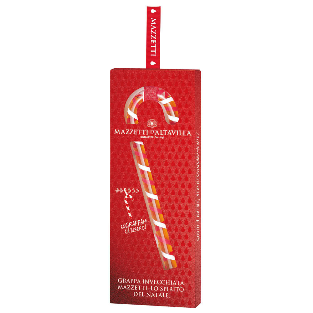 Grappa invecchiata bastoncino di Natale in confezione regalo 40 ml - Immagine 01