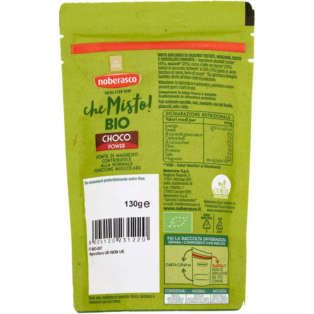 Mix di frutta secca e cioccolato fondente Choco Power 130 gr - Immagine 21