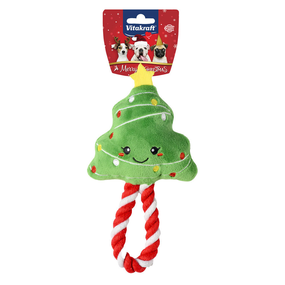 Gioco per cani albero di Natale peluche con corda