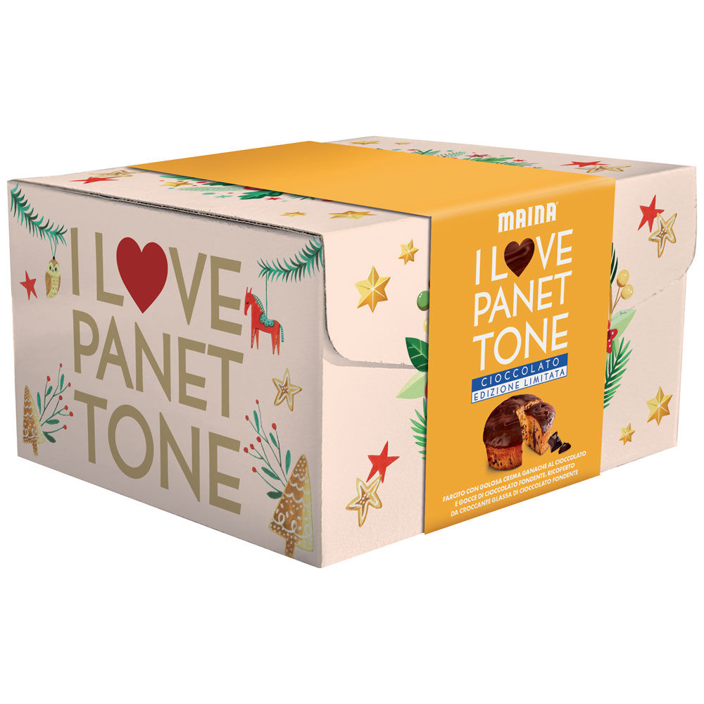 Panettone farcito con ganache al cioccolato 750 gr