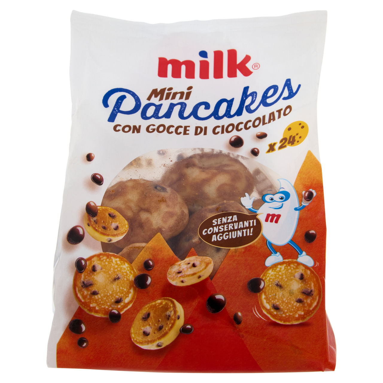 Mini pancakes con gocce di cioccolato 24 pz 200 gr