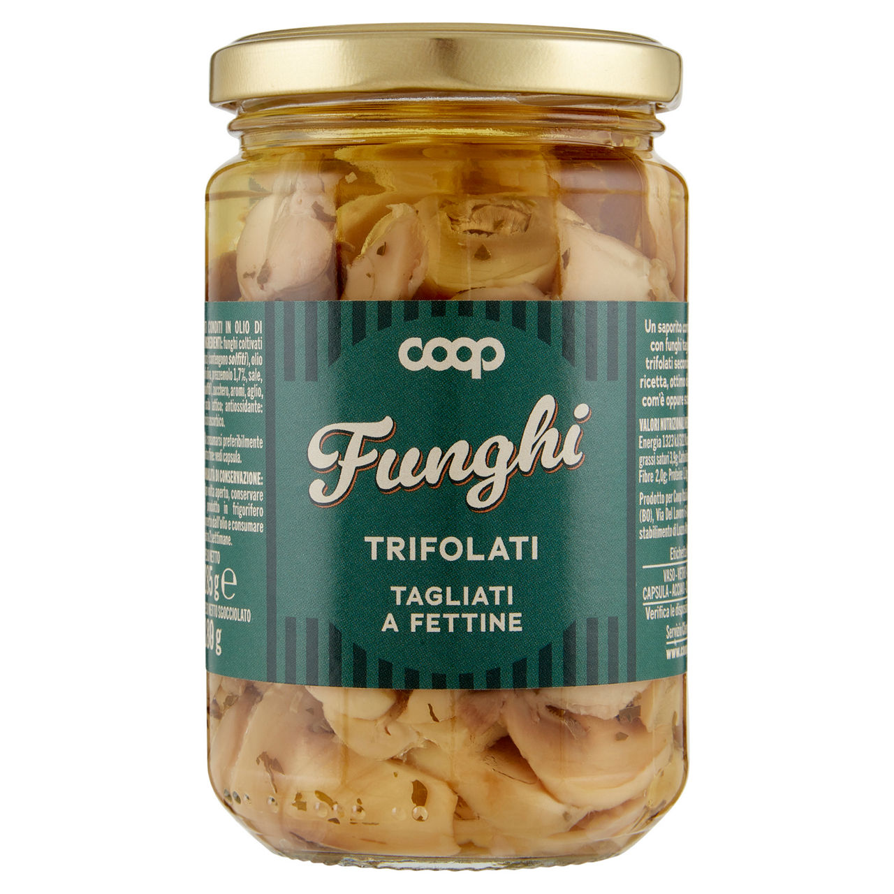 Funghi trifolati tagliati a fettine in olio di girasole 285 gr - Immagine 01