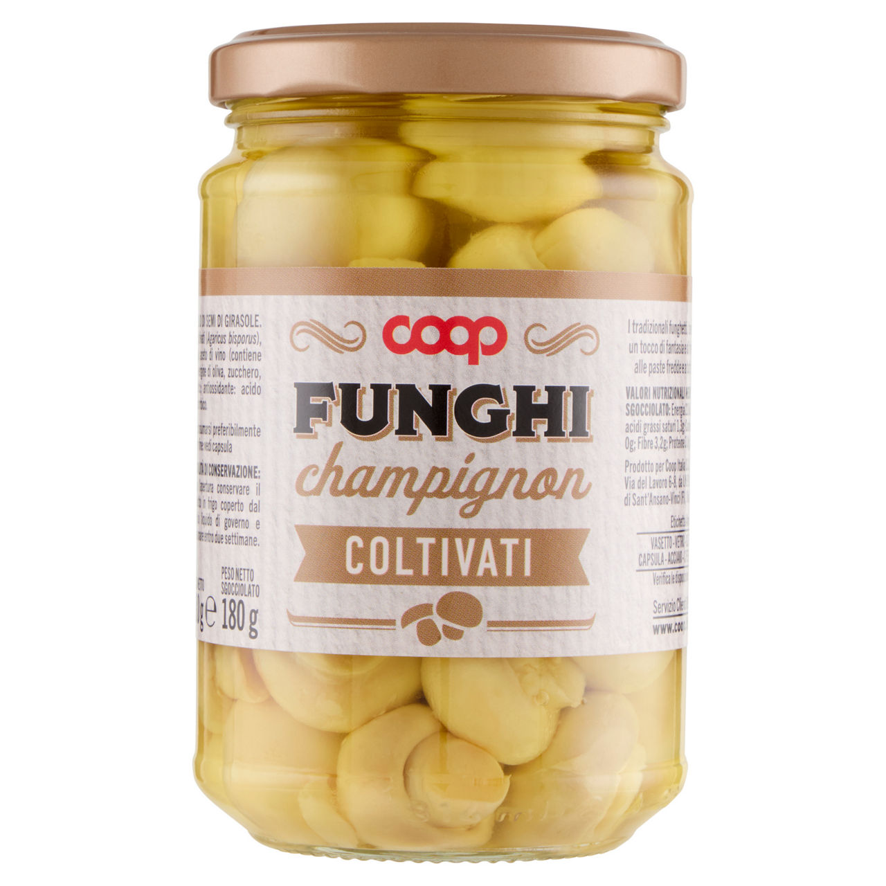 Funghi champignons in olio di girasole 280 gr - Immagine 01