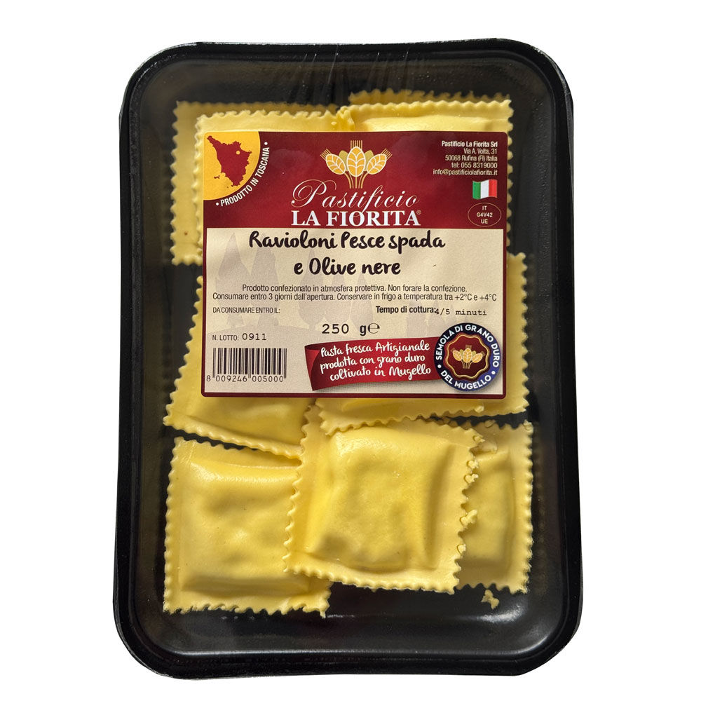 Ravioloni freschi di pesce spada e olive 250 gr