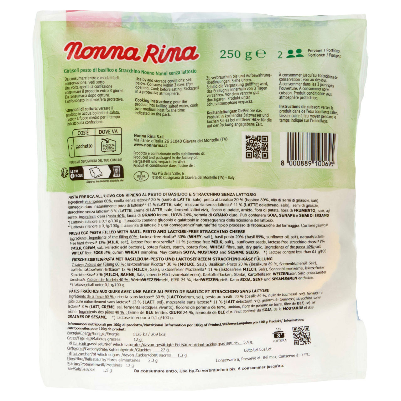 Girasoli pesto e stracchino Nonno Nanni senza lattosio 250 gr - Immagine 11