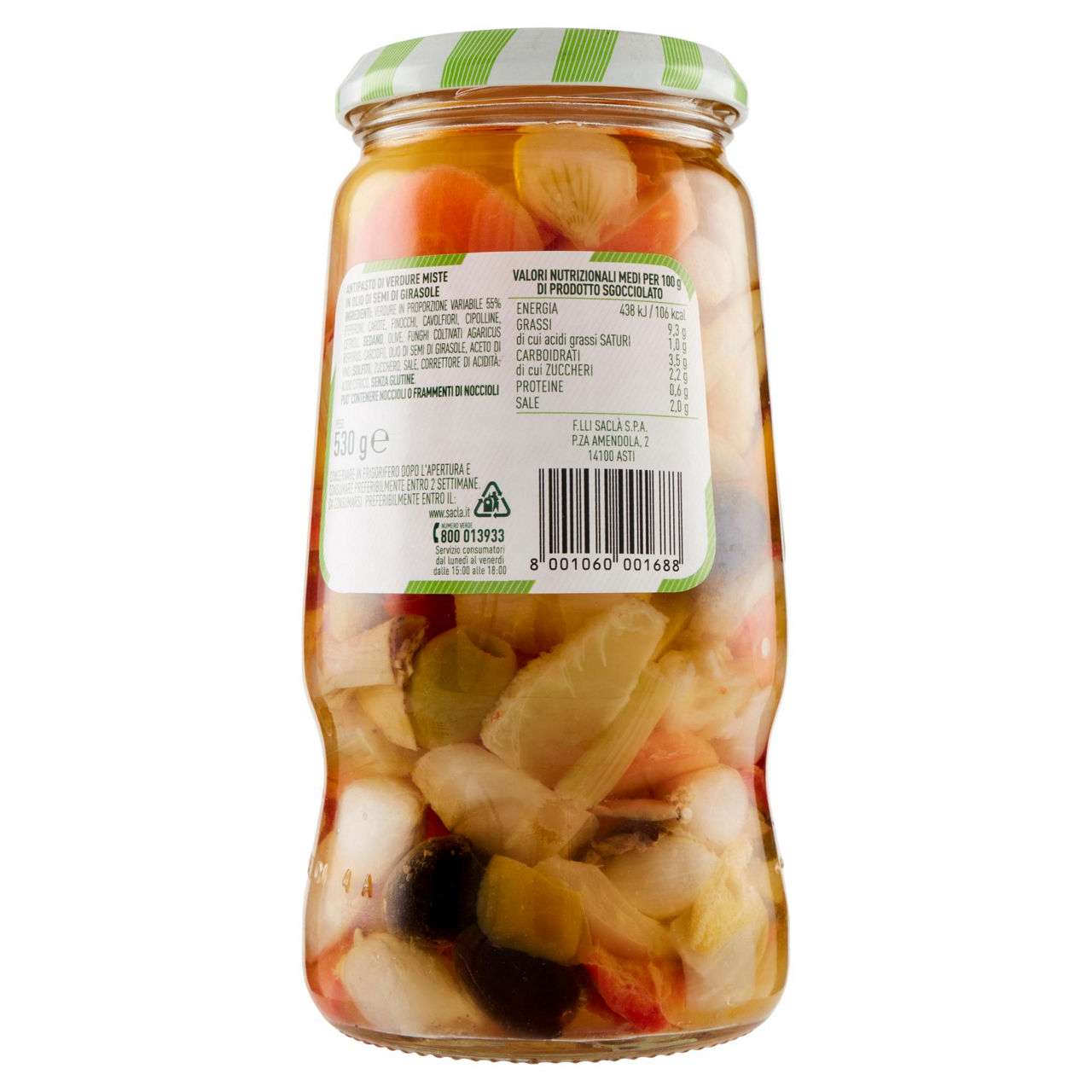 Antipasto di verdure miste in olio di semi di girasole 530 gr - Immagine 21