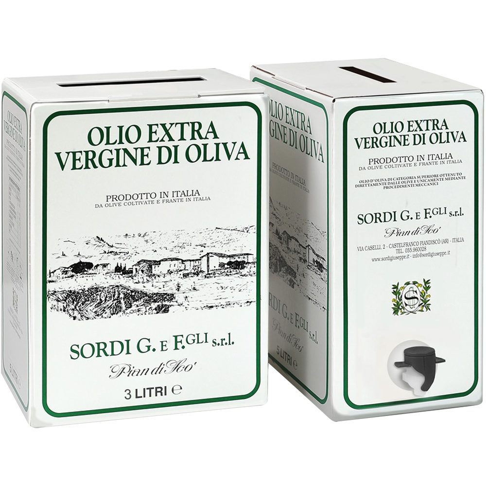 Olio extra vergine di oliva 100% Italiano bag in box 3 lt