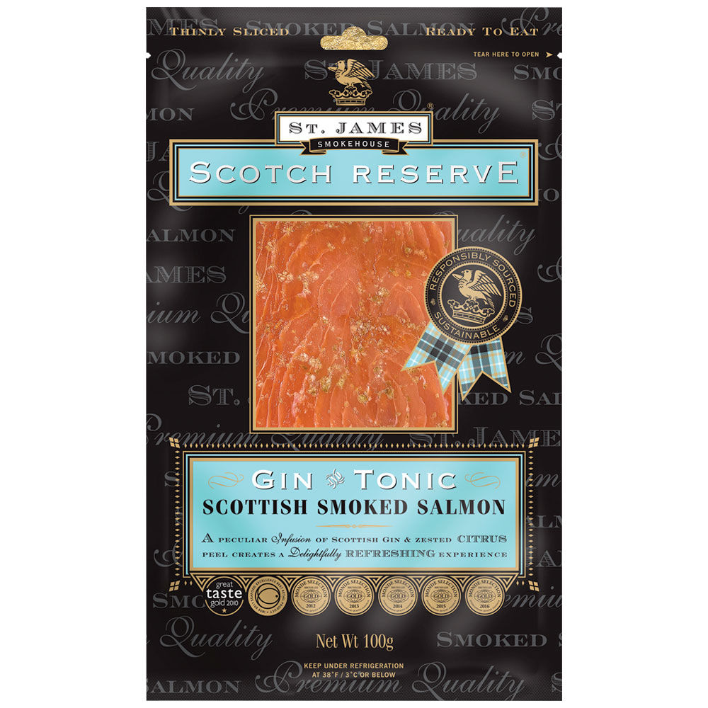 Salmone Scozzese affumicato scotch reserve gin and tonic 100 gr