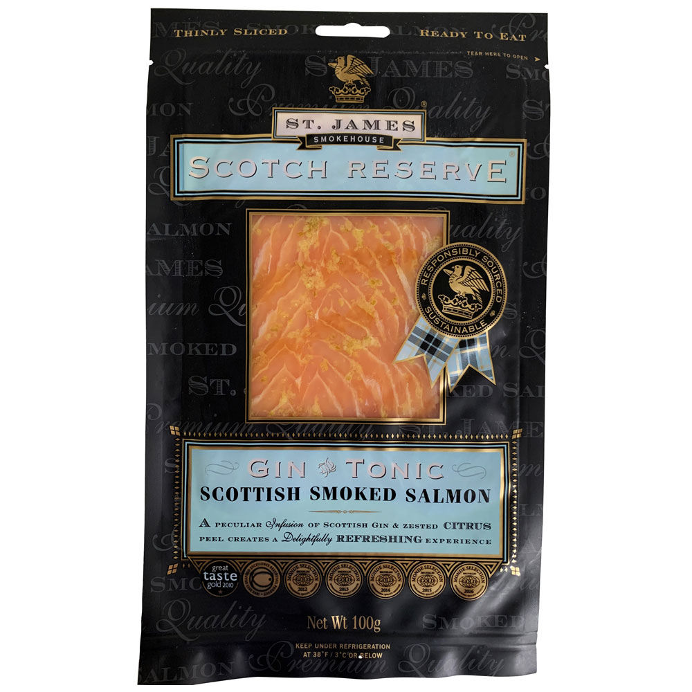 Salmone Scozzese affumicato scotch reserve gin and tonic 100 gr