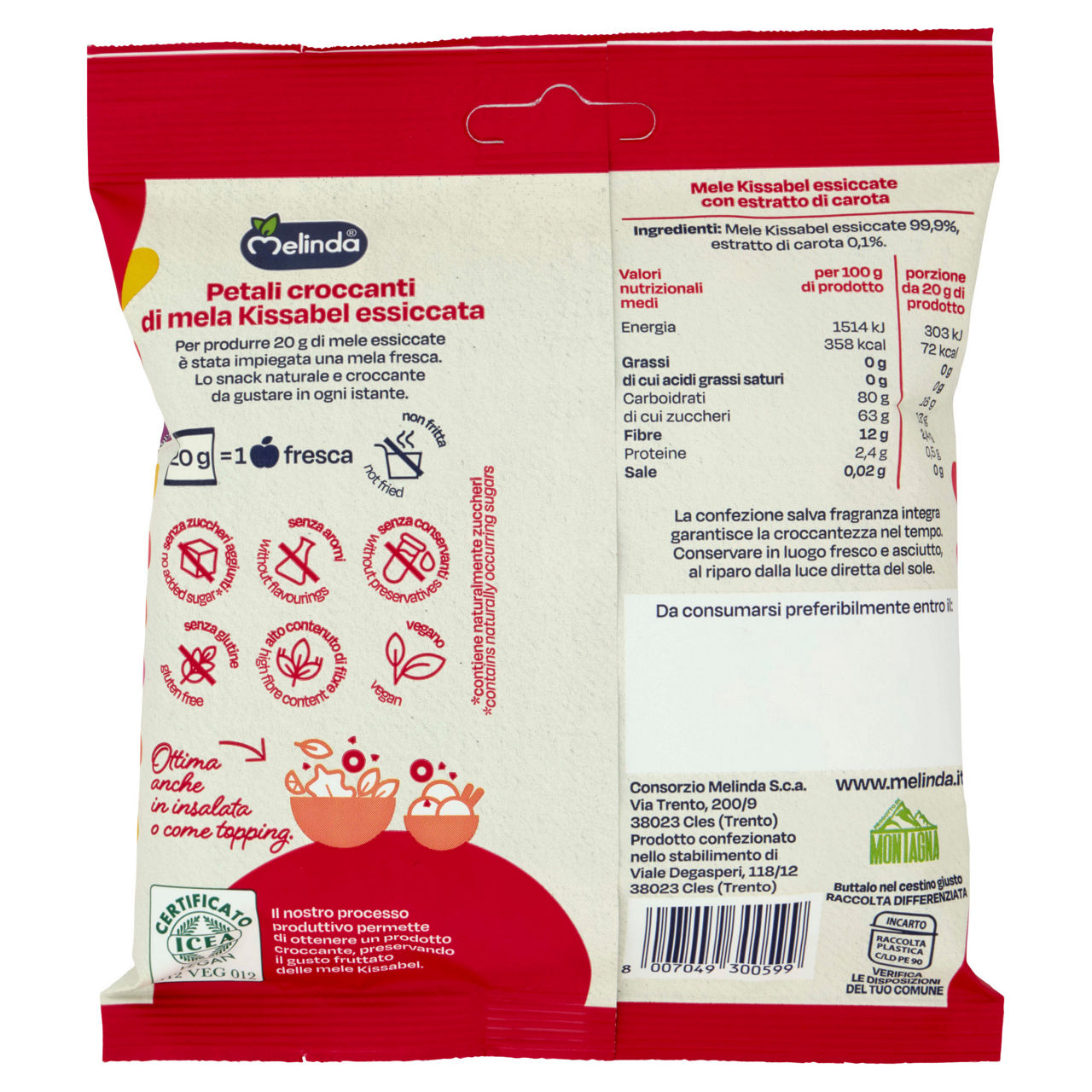 Mela a polpa rossa Kissabel essiccata 20 gr - Immagine 51